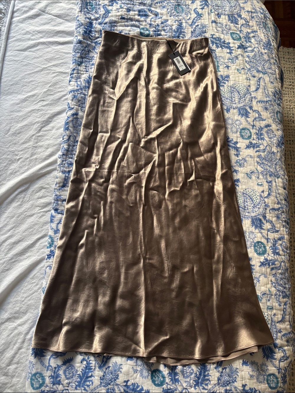 Aritzia Satin Slip Maxi in Taupe